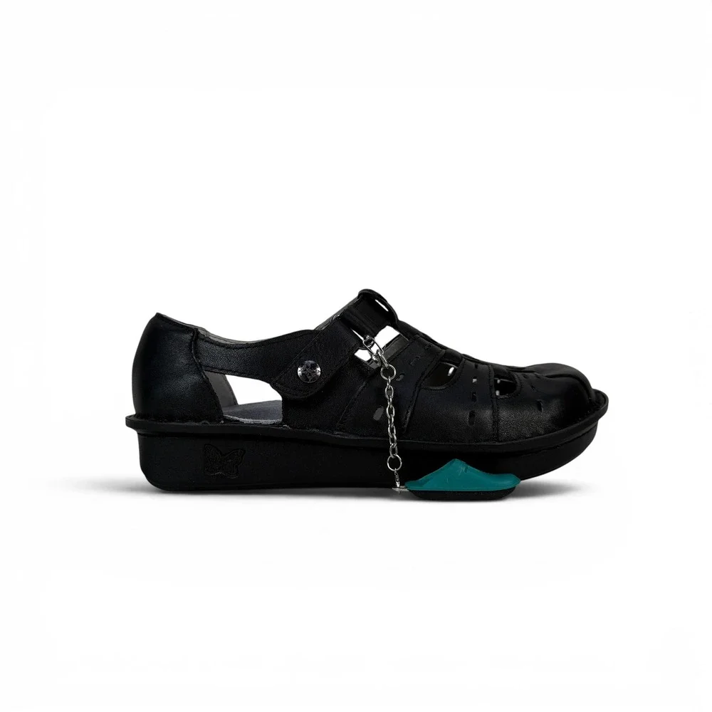 Alegria Pesca Fisherman Sandals Womens US 7 7.5 EU 37 Black Butter Leather
